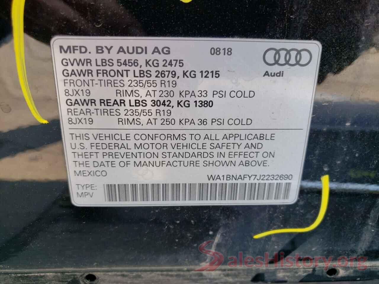 WA1BNAFY7J2232690 2018 AUDI Q5