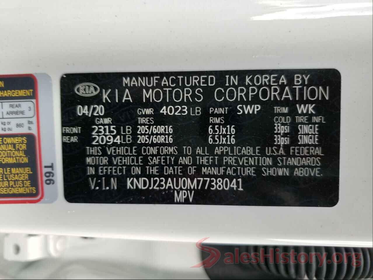 KNDJ23AU0M7738041 2021 KIA SOUL