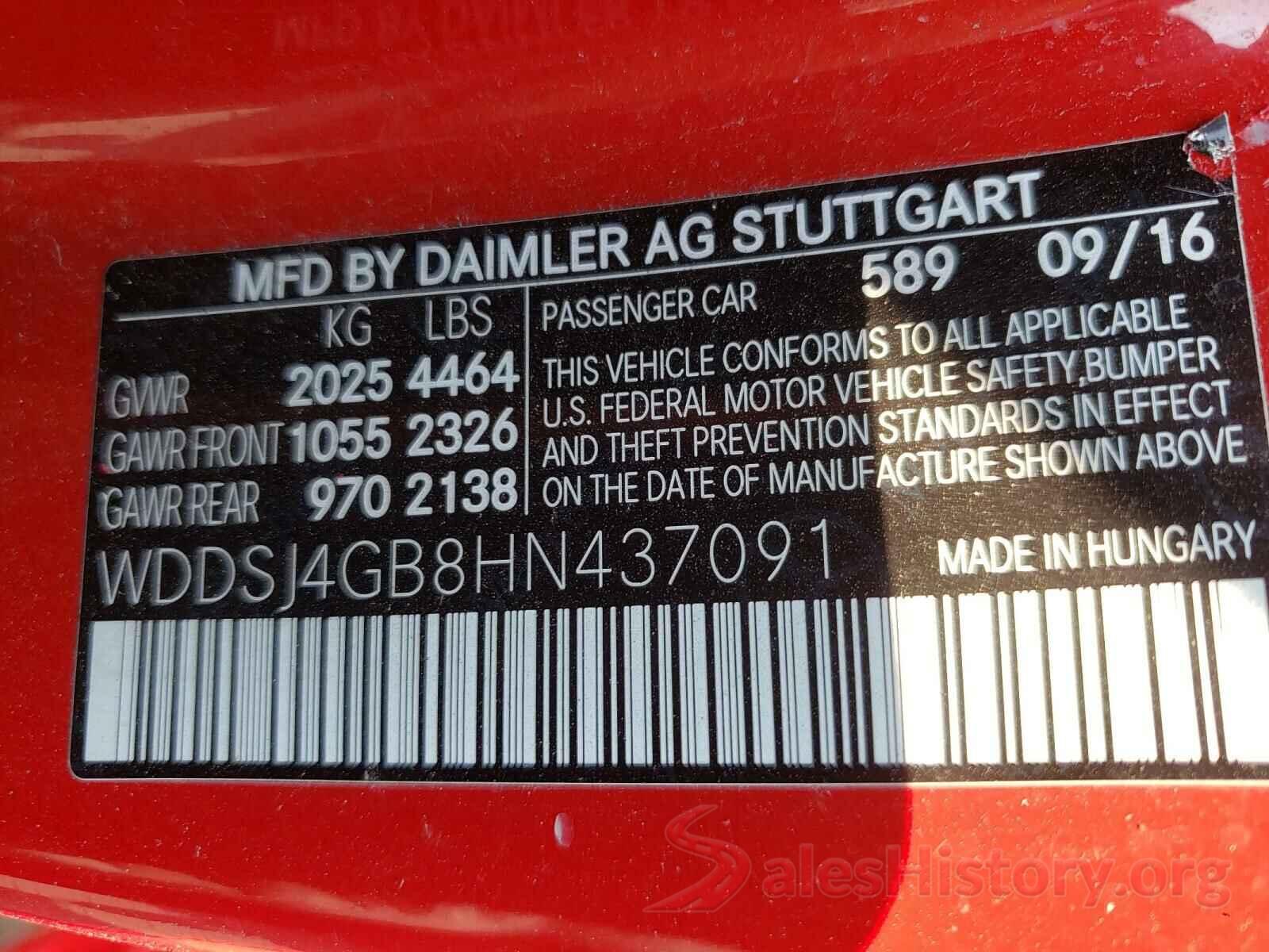 WDDSJ4GB8HN437091 2017 MERCEDES-BENZ CLA-CLASS