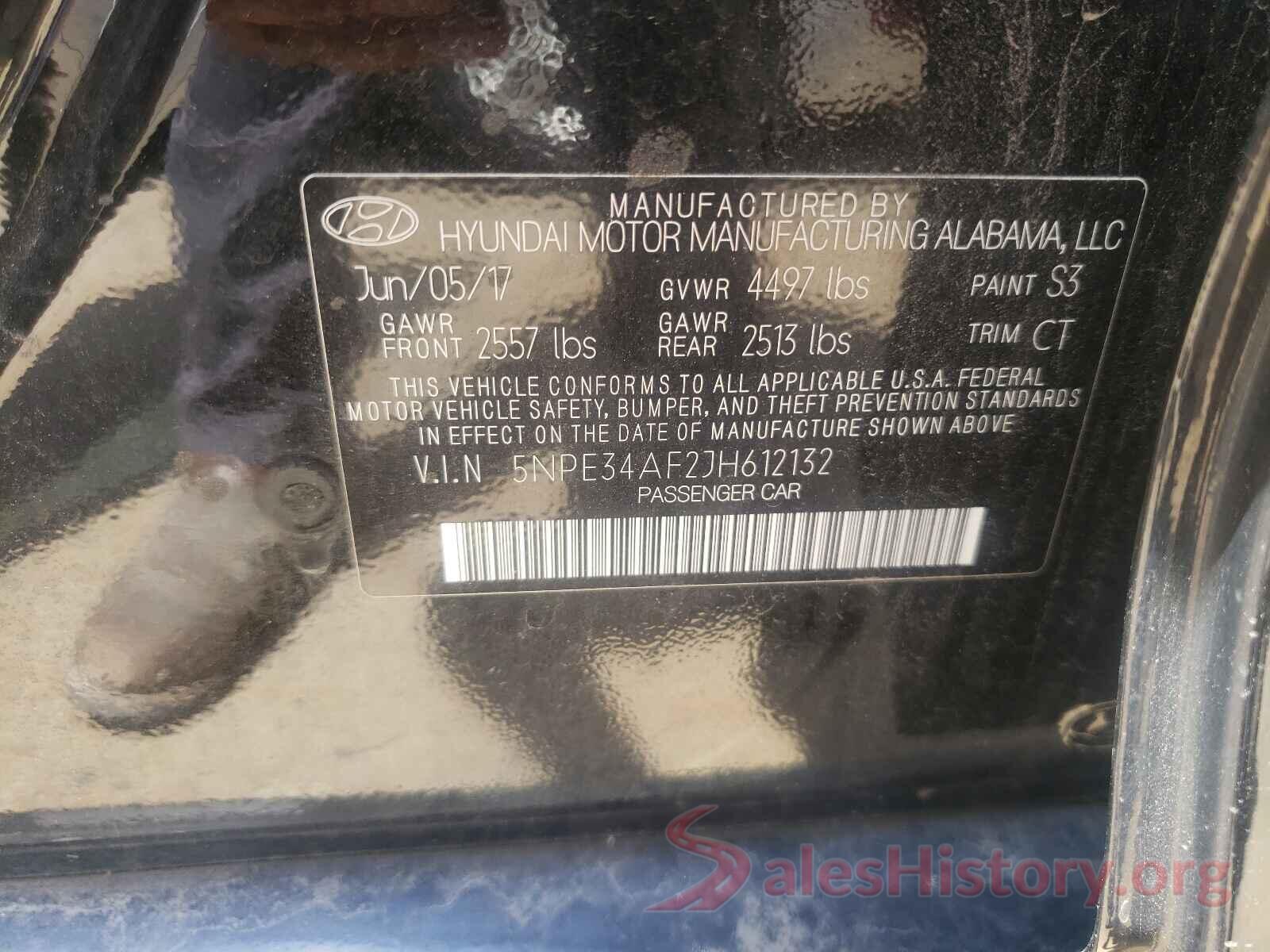 5NPE34AF2JH612132 2018 HYUNDAI SONATA