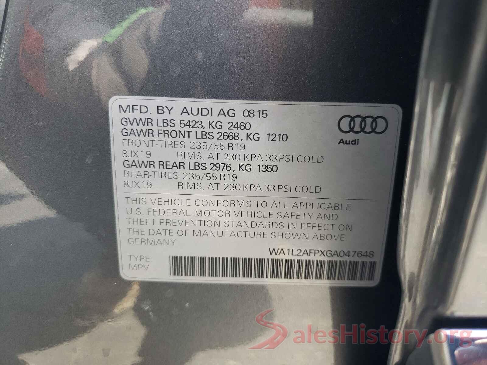 WA1L2AFPXGA047648 2016 AUDI Q5