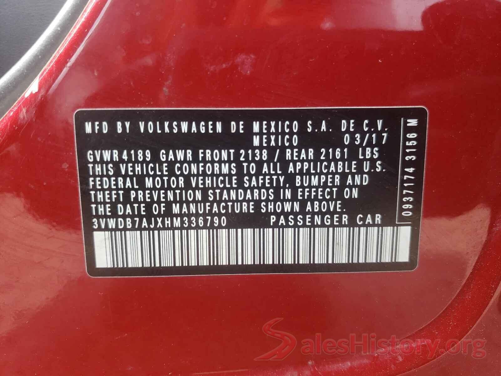 3VWDB7AJXHM336790 2017 VOLKSWAGEN JETTA