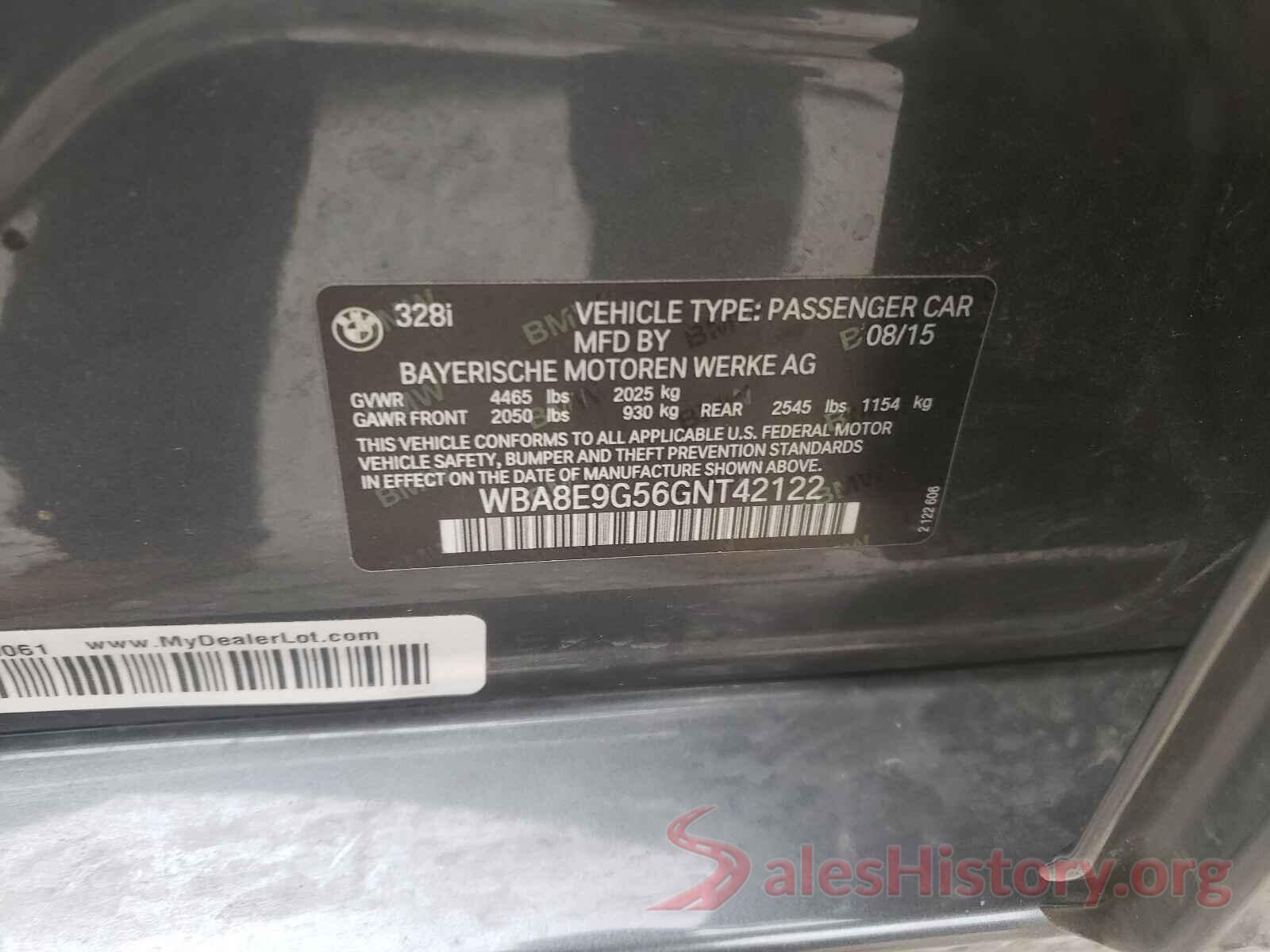 WBA8E9G56GNT42122 2016 BMW 3 SERIES