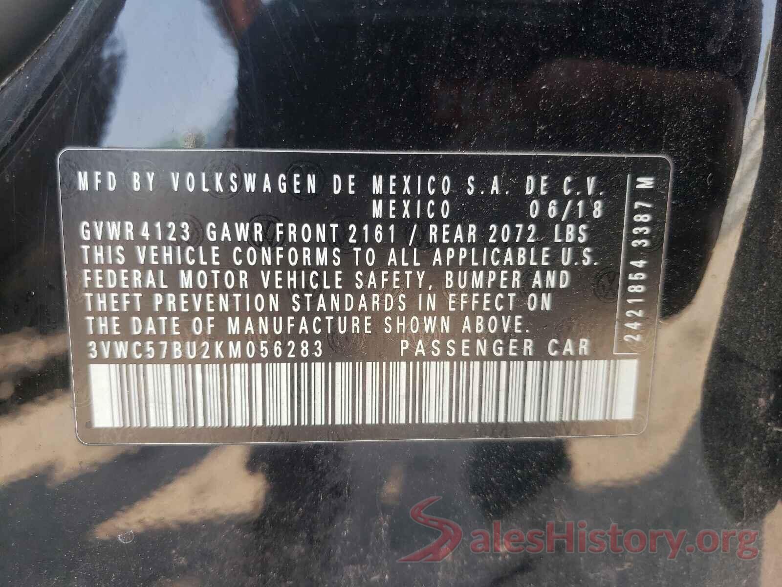 3VWC57BU2KM056283 2019 VOLKSWAGEN JETTA