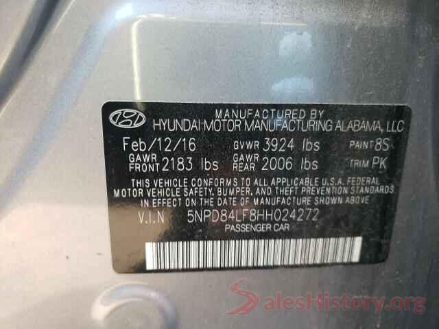 5NPD84LF8HH024272 2017 HYUNDAI ELANTRA