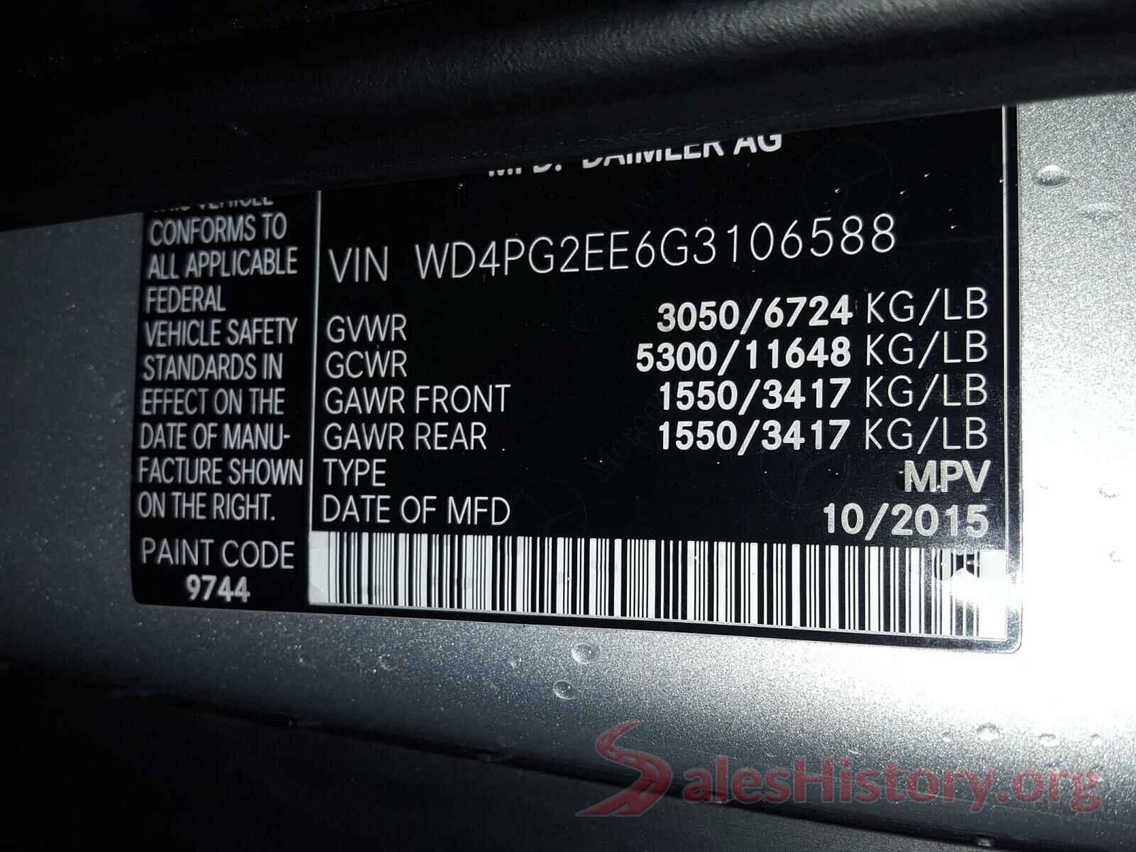 WD4PG2EE6G3106588 2016 MERCEDES-BENZ ALL OTHER