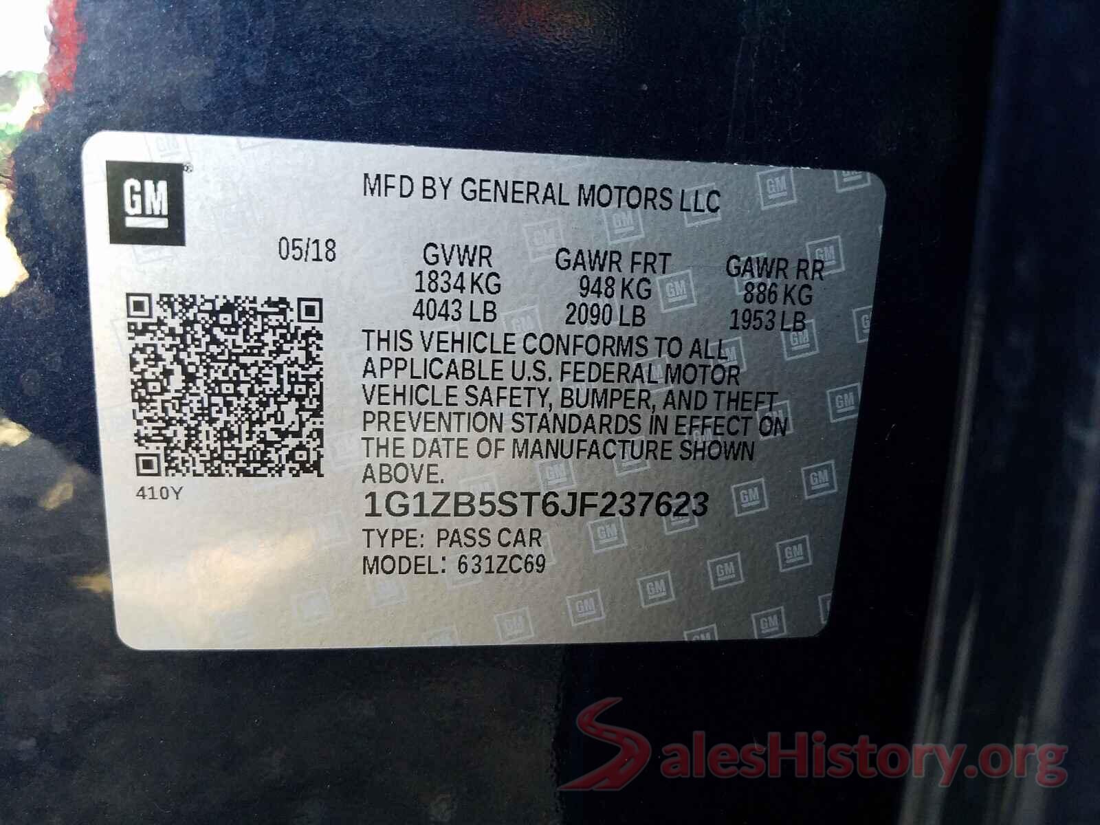 1G1ZB5ST6JF237623 2018 CHEVROLET MALIBU