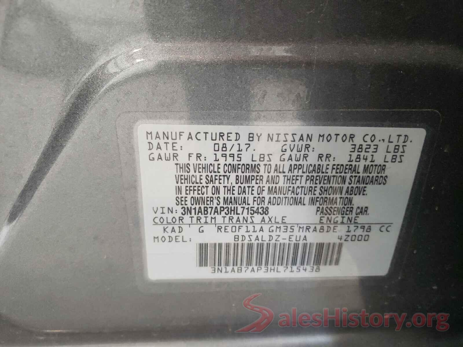 3N1AB7AP3HL715438 2017 NISSAN SENTRA