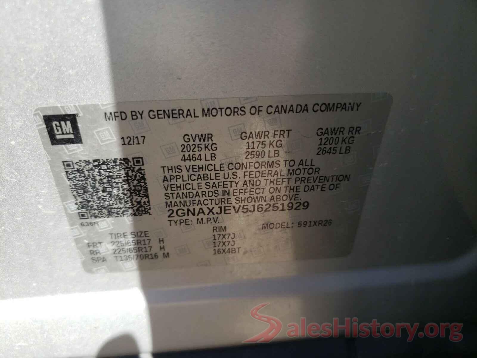 2GNAXJEV5J6251929 2018 CHEVROLET EQUINOX