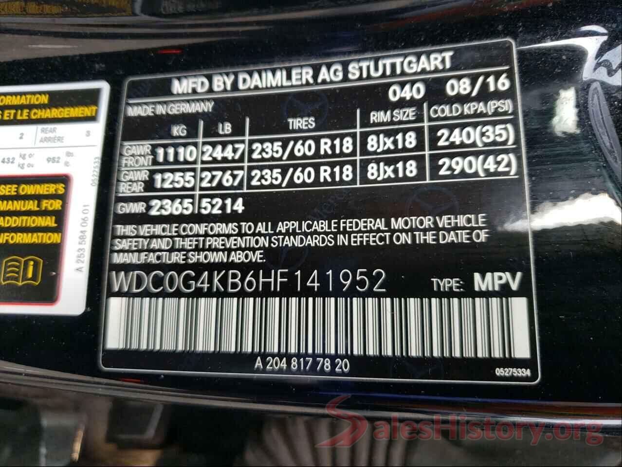 WDC0G4KB6HF141952 2017 MERCEDES-BENZ GLC-CLASS