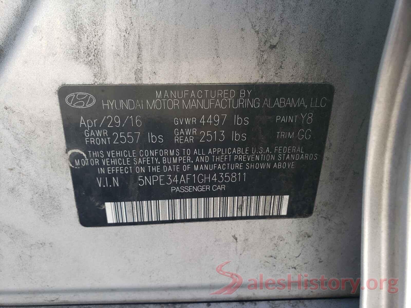 5NPE34AF1GH435811 2016 HYUNDAI SONATA