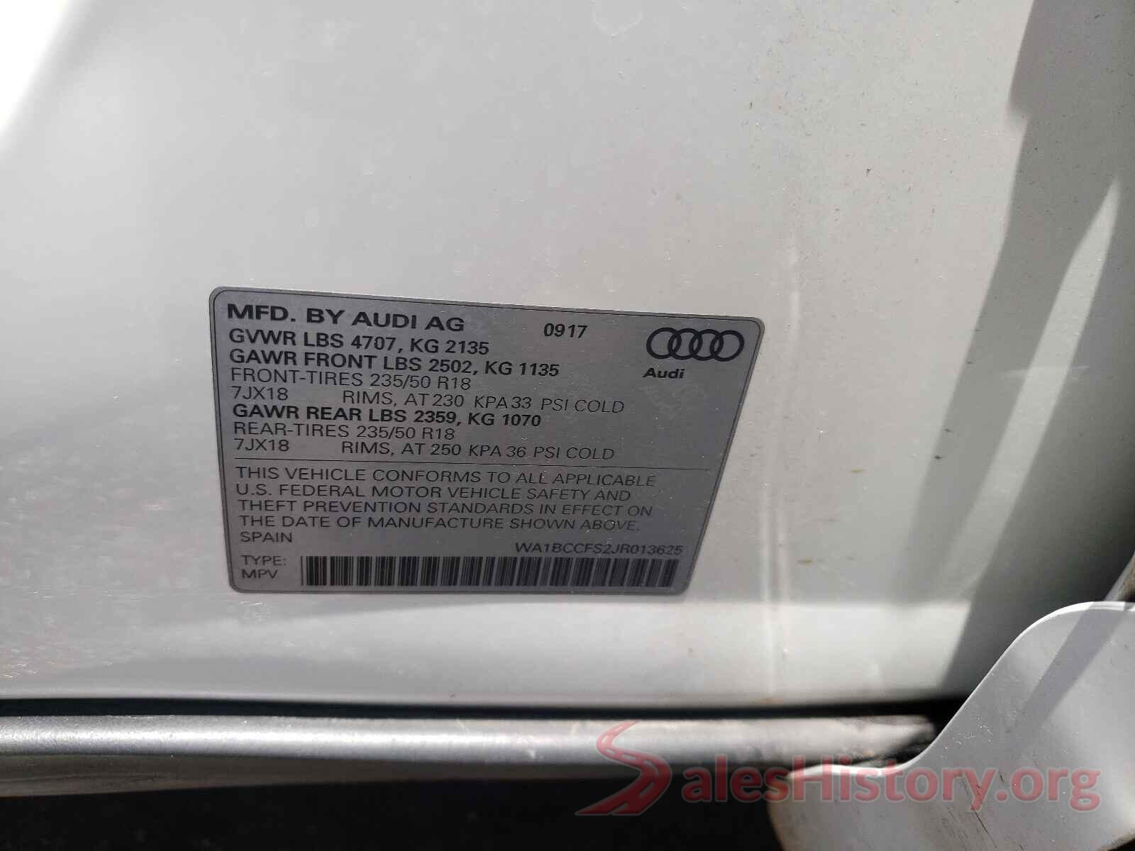 WA1BCCFS2JR013625 2018 AUDI Q3