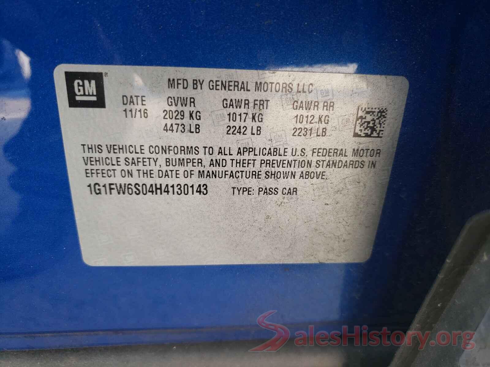 1G1FW6S04H4130143 2017 CHEVROLET BOLT