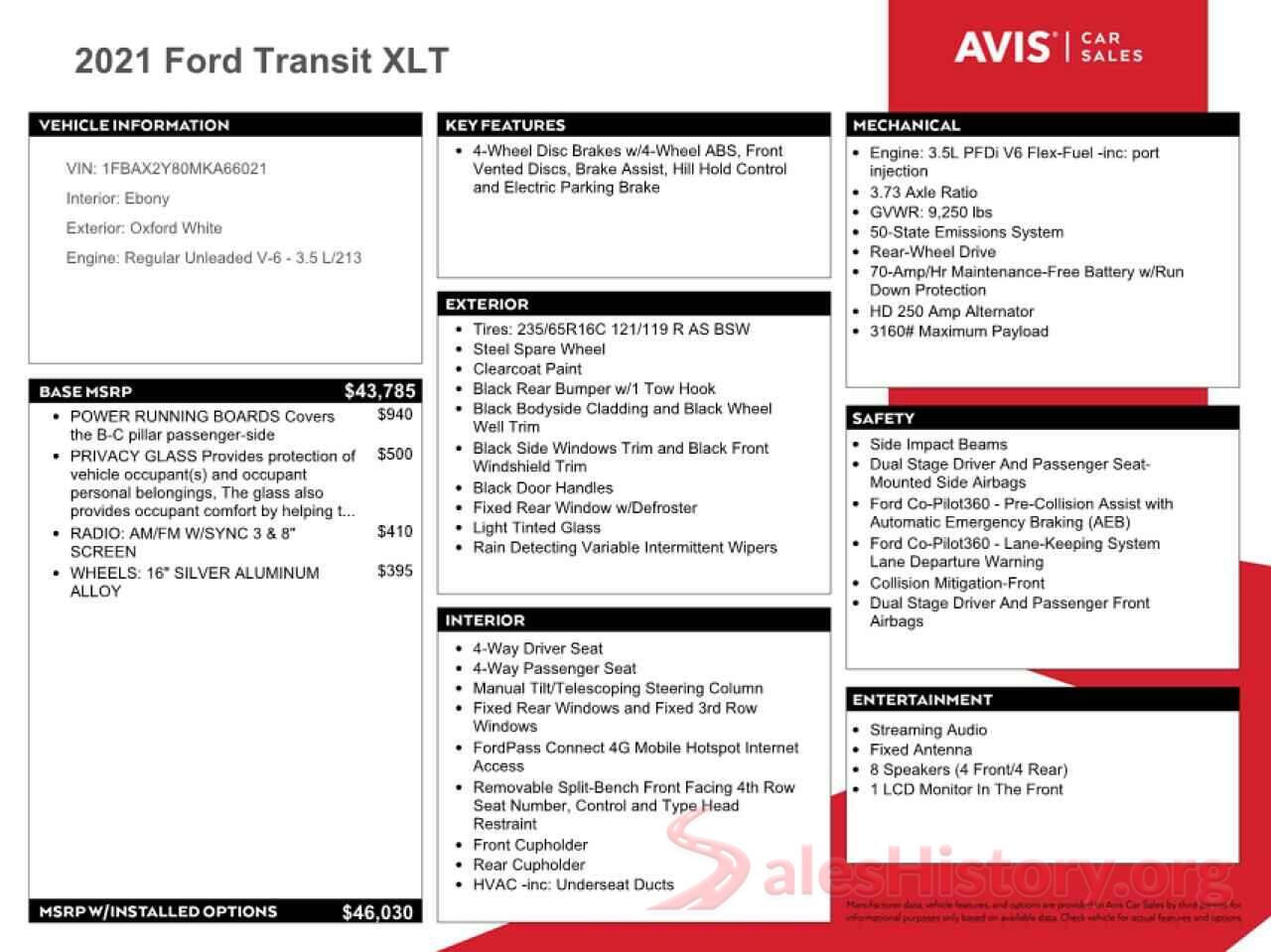 1FBAX2Y80MKA66021 2021 FORD TRANSIT