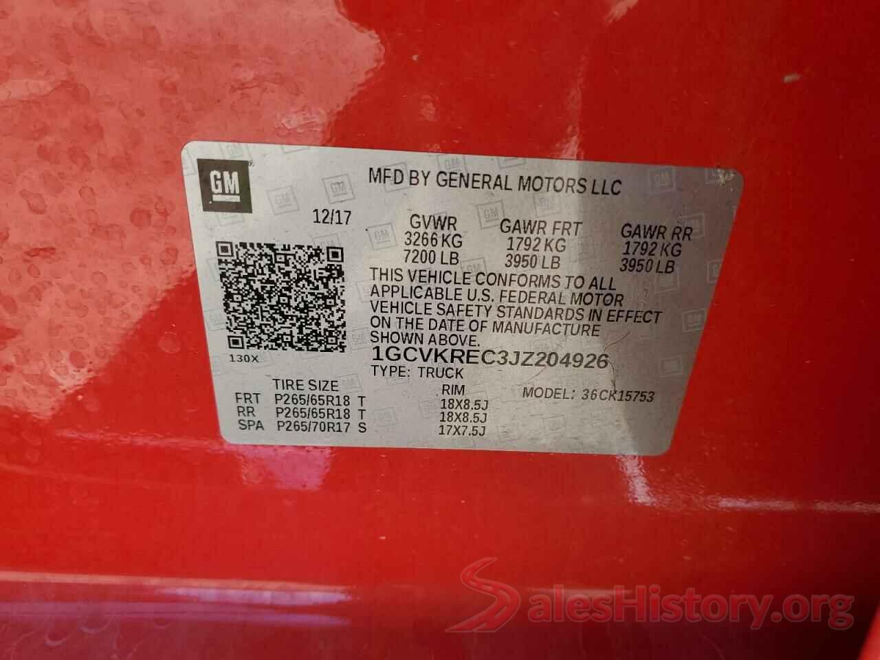 1GCVKREC3JZ204926 2018 CHEVROLET ALL Models