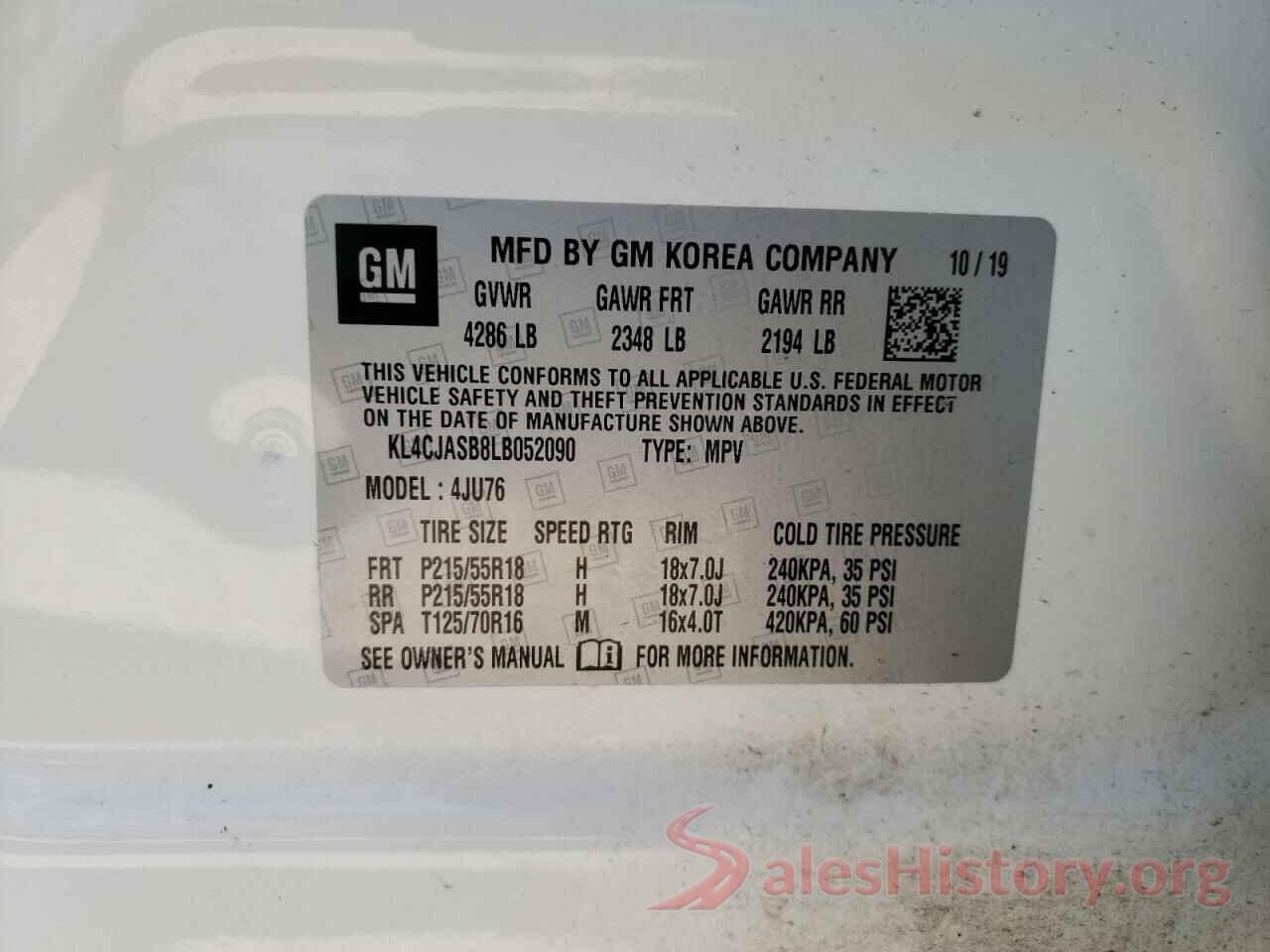 KL4CJASB8LB052090 2020 BUICK ENCORE