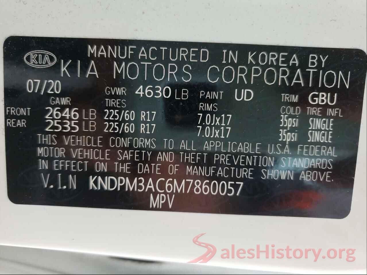 KNDPM3AC6M7860057 2021 KIA SPORTAGE