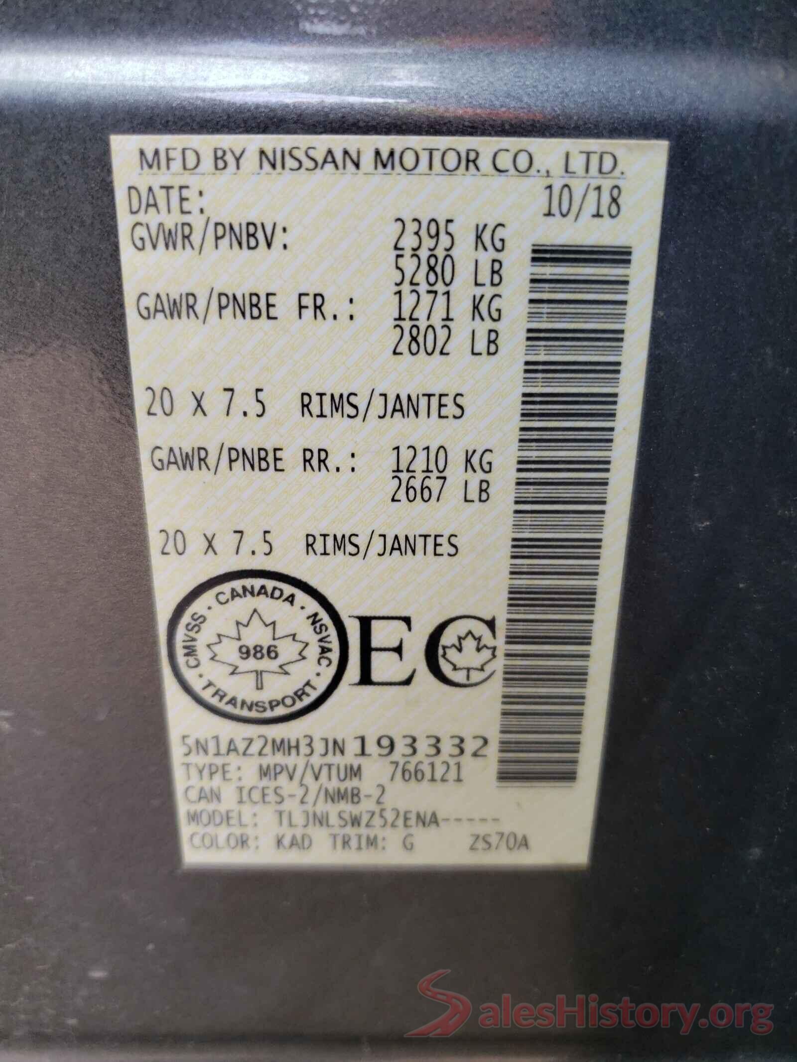 5N1AZ2MH3JN193332 2018 NISSAN MURANO