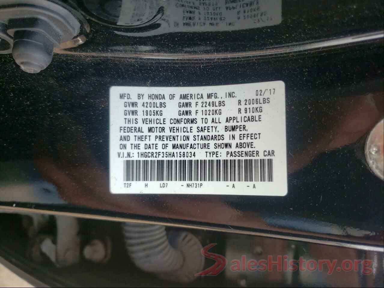 1HGCR2F35HA158034 2017 HONDA ACCORD