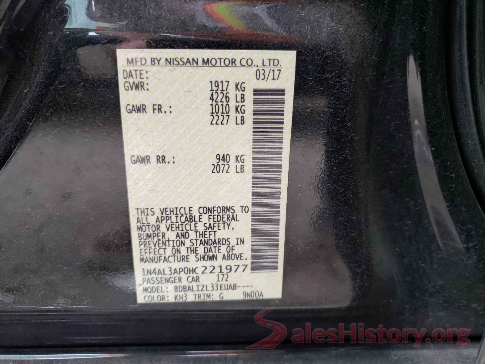 1N4AL3AP0HC221977 2017 NISSAN ALTIMA