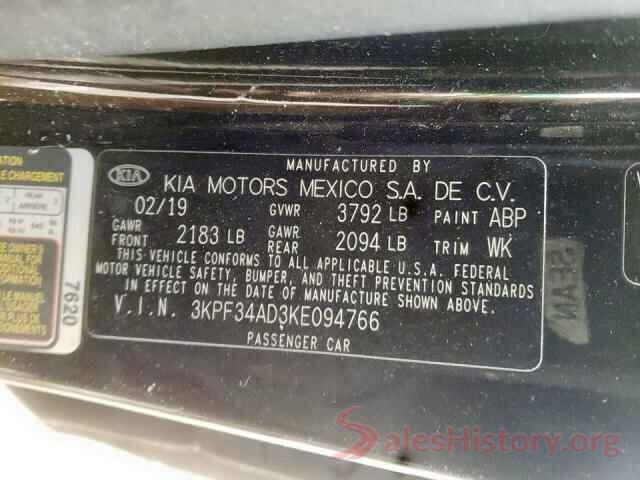 3KPF34AD3KE094766 2019 KIA FORTE