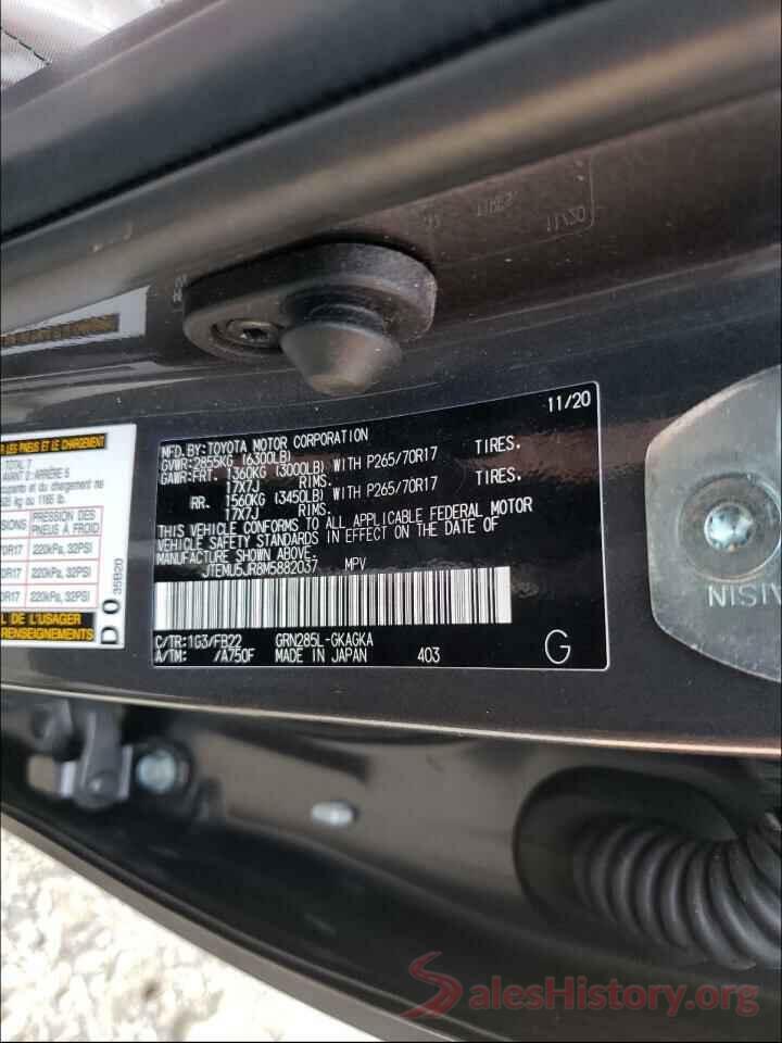 JTEMU5JR8M5882037 2021 TOYOTA 4RUNNER