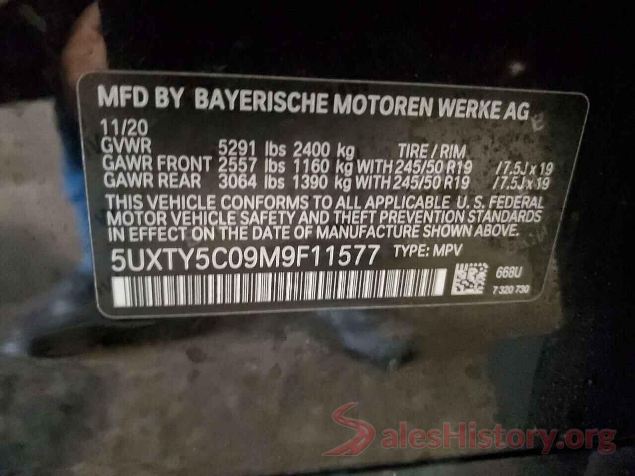 5UXTY5C09M9F11577 2021 BMW X3