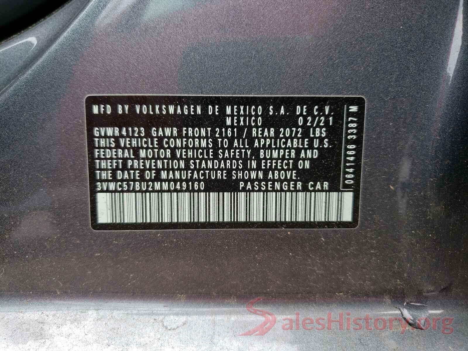 3VWC57BU2MM049160 2021 VOLKSWAGEN JETTA