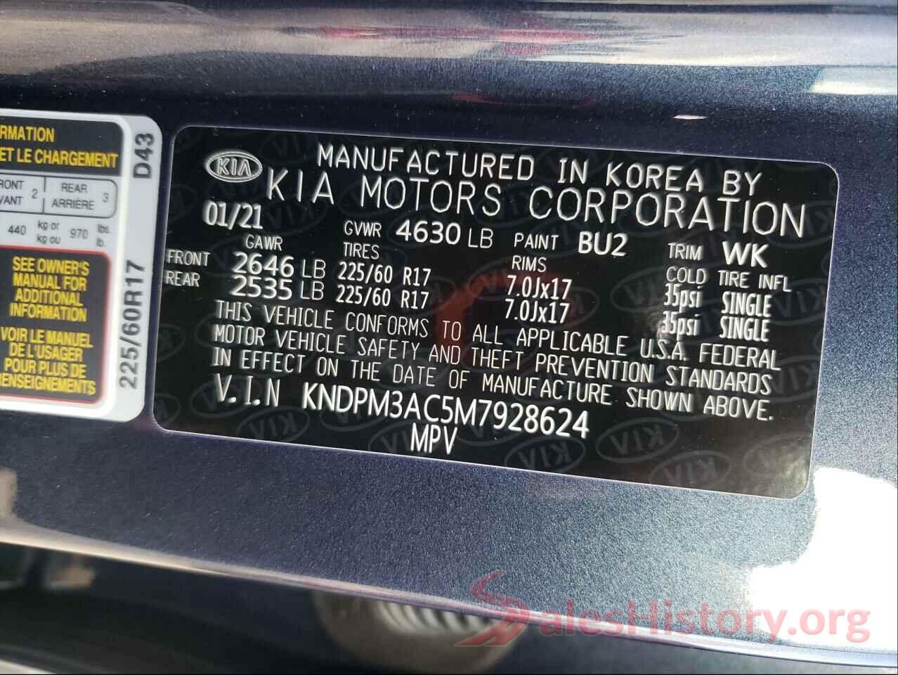 KNDPM3AC5M7928624 2021 KIA SPORTAGE