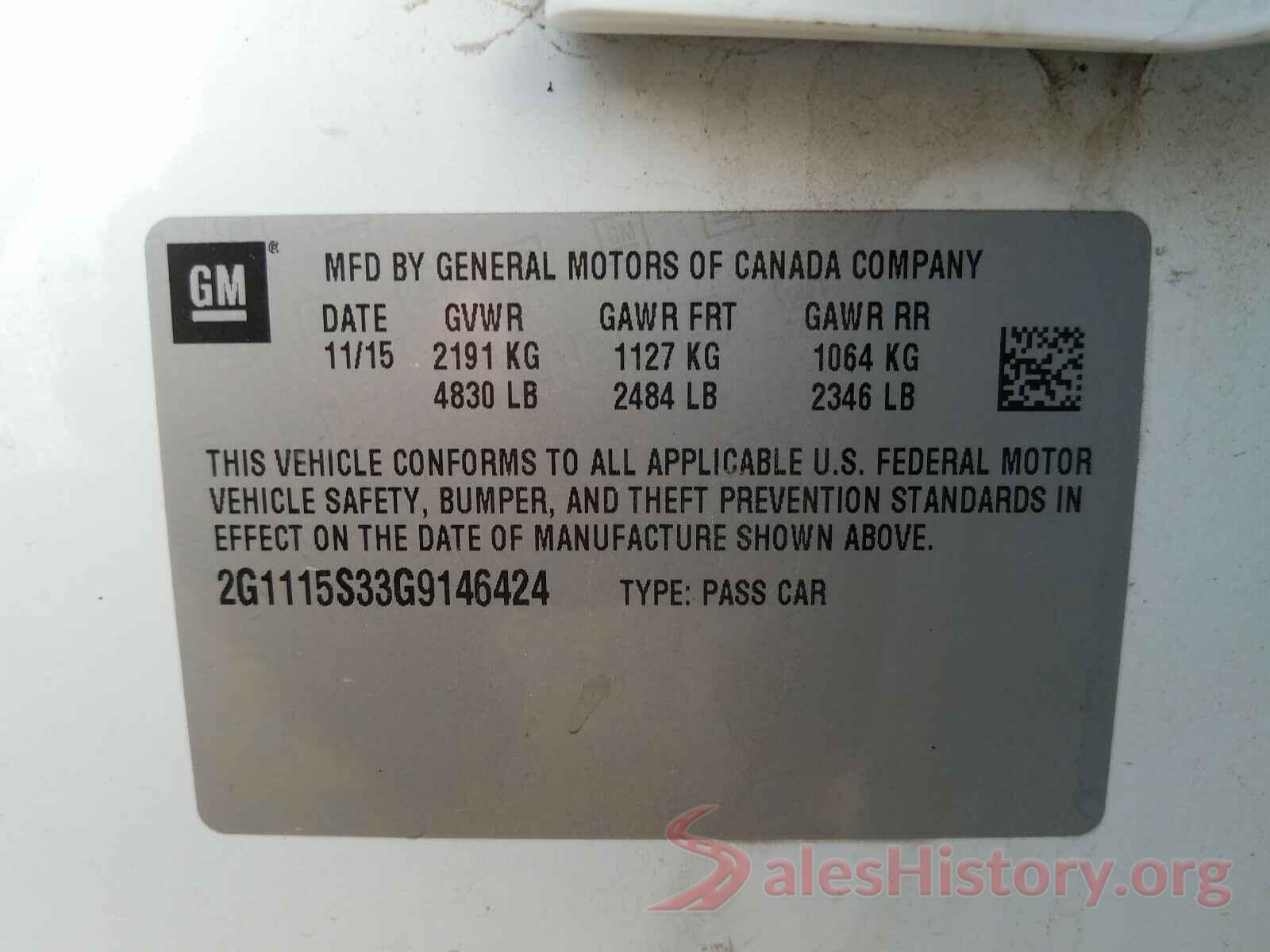 2G1115S33G9146424 2016 CHEVROLET IMPALA