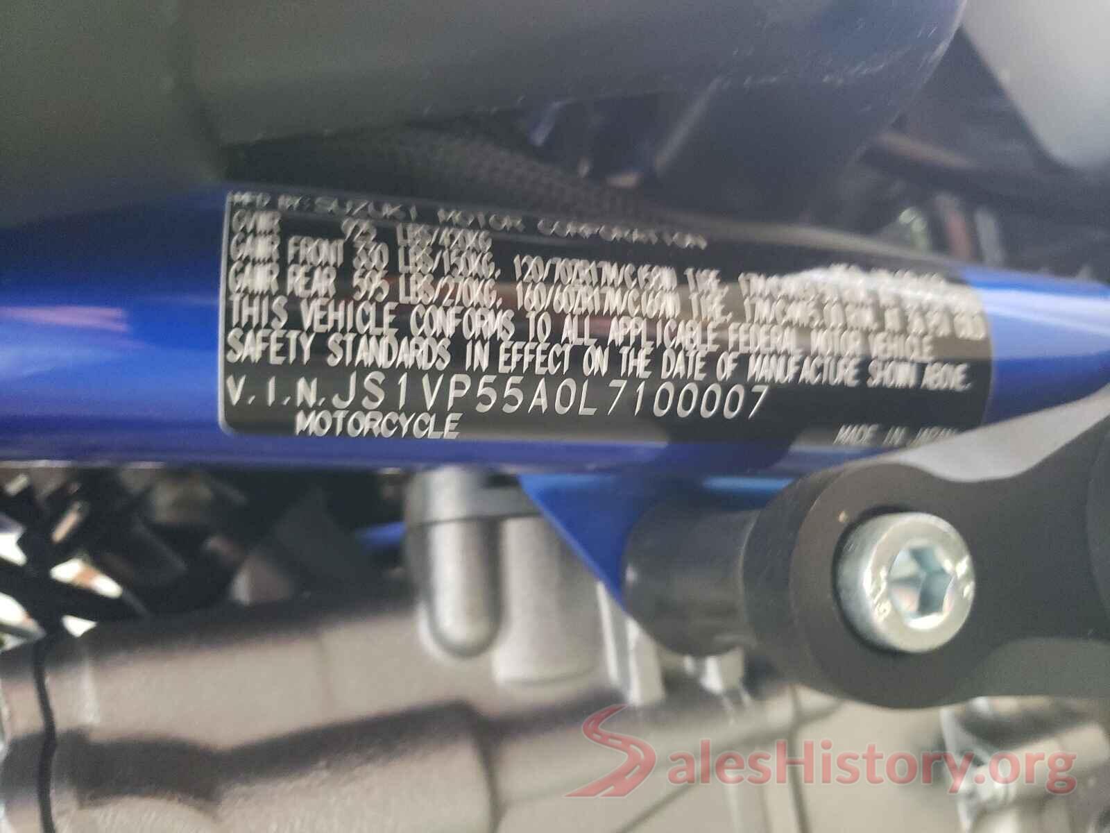 JS1VP55A0L7100007 2020 SUZUKI SV650