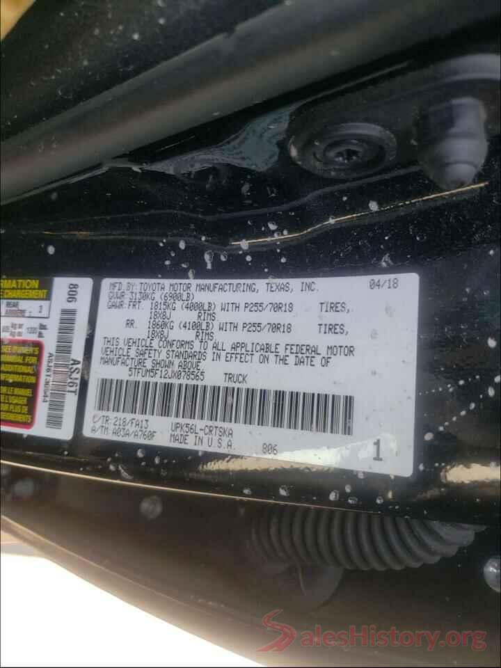 5TFUM5F12JX078565 2018 TOYOTA TUNDRA