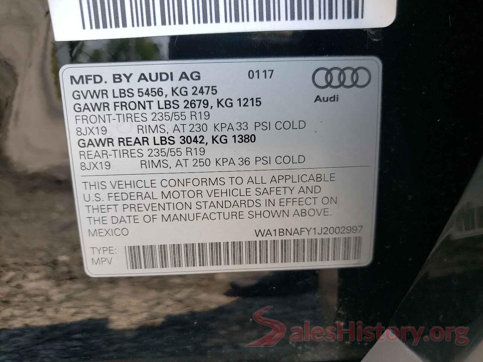 WA1BNAFY1J2002997 2018 AUDI Q5