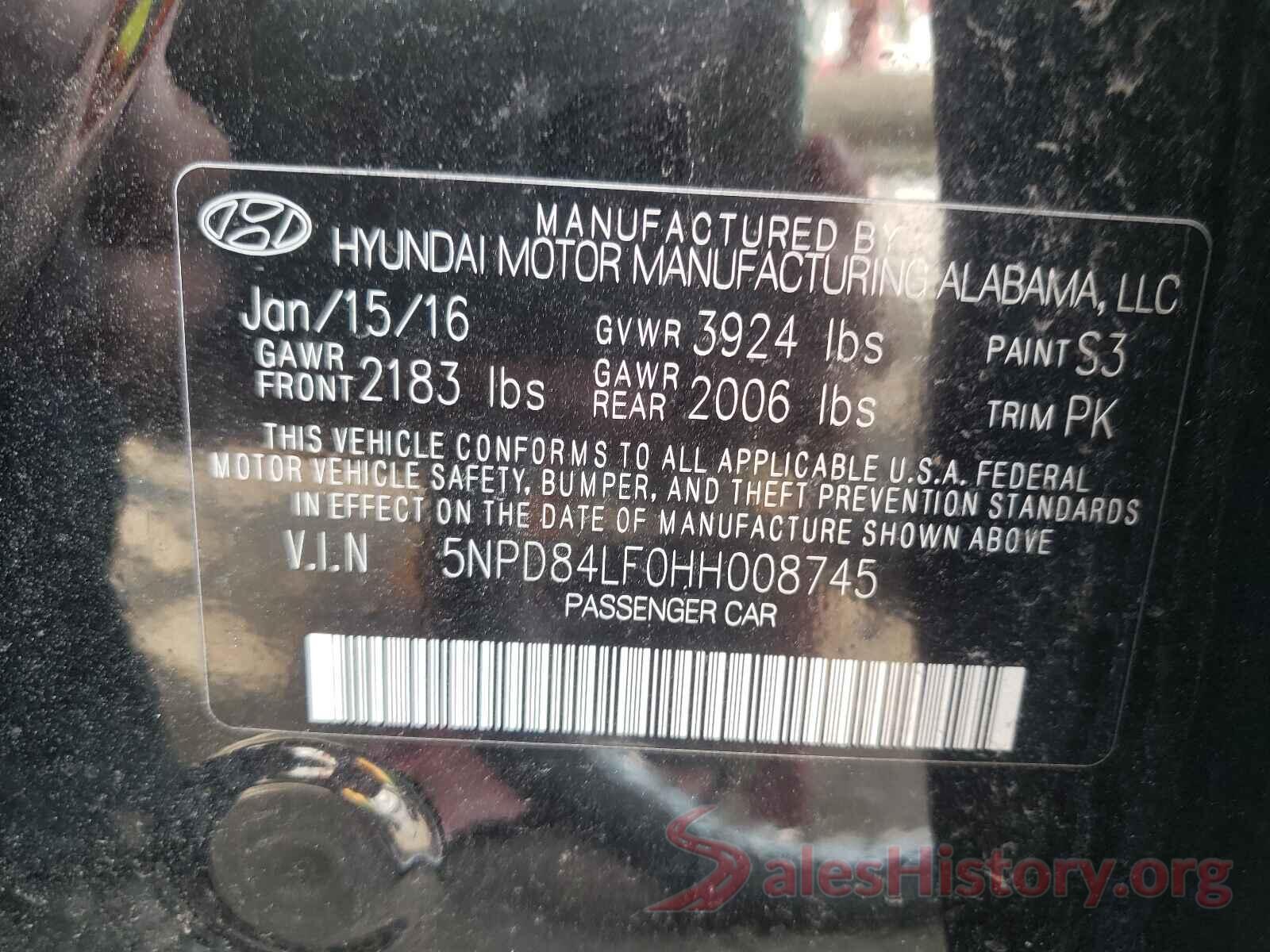 5NPD84LF0HH008745 2017 HYUNDAI ELANTRA