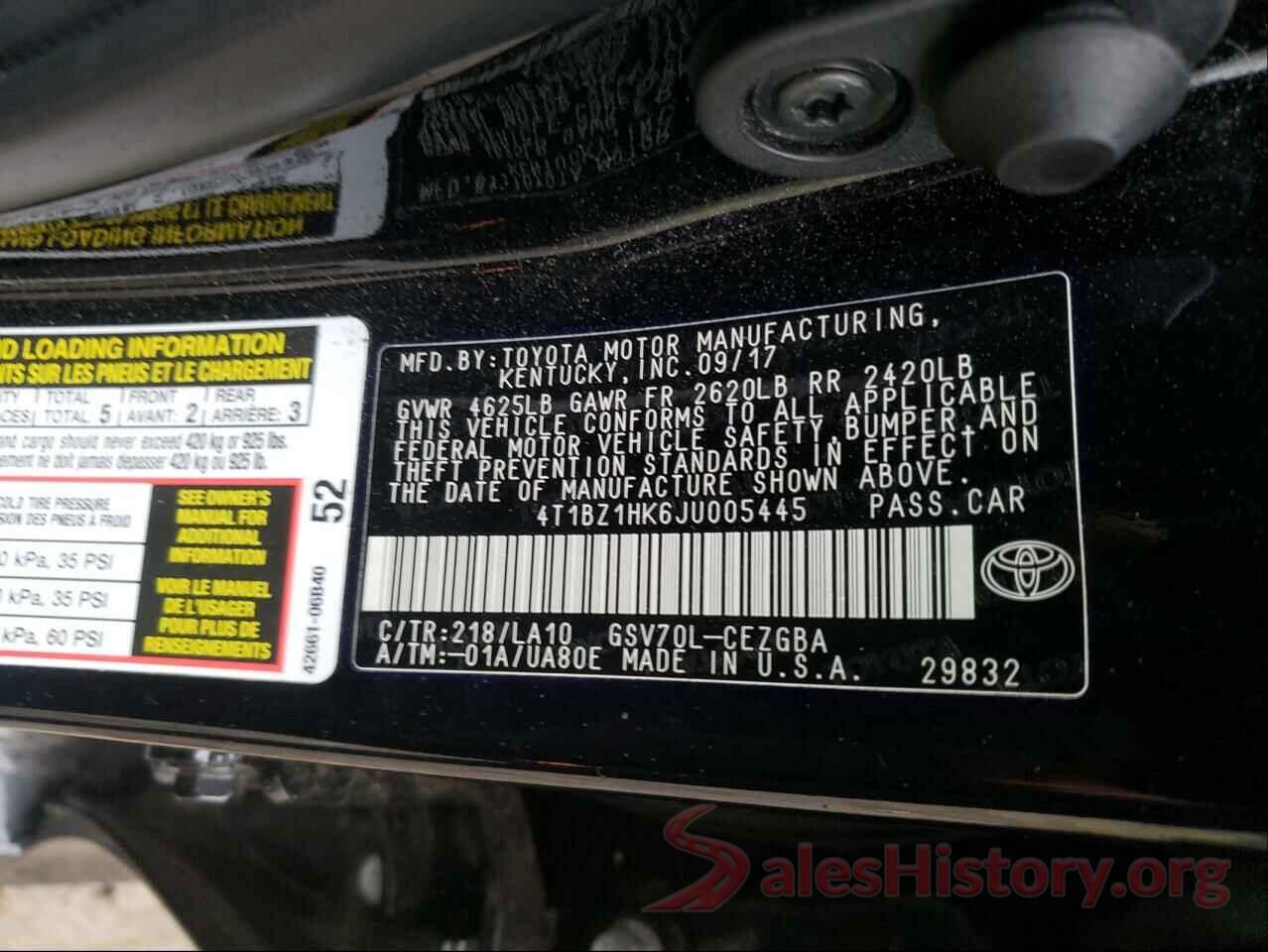 4T1BZ1HK6JU005445 2018 TOYOTA CAMRY