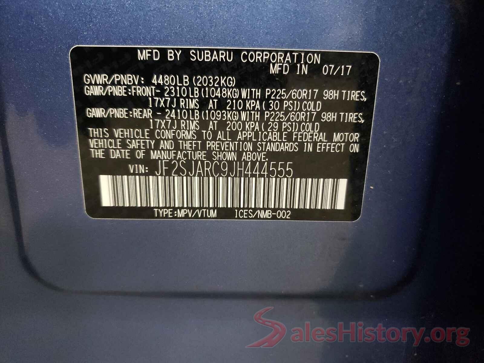 JF2SJARC9JH444555 2018 SUBARU FORESTER