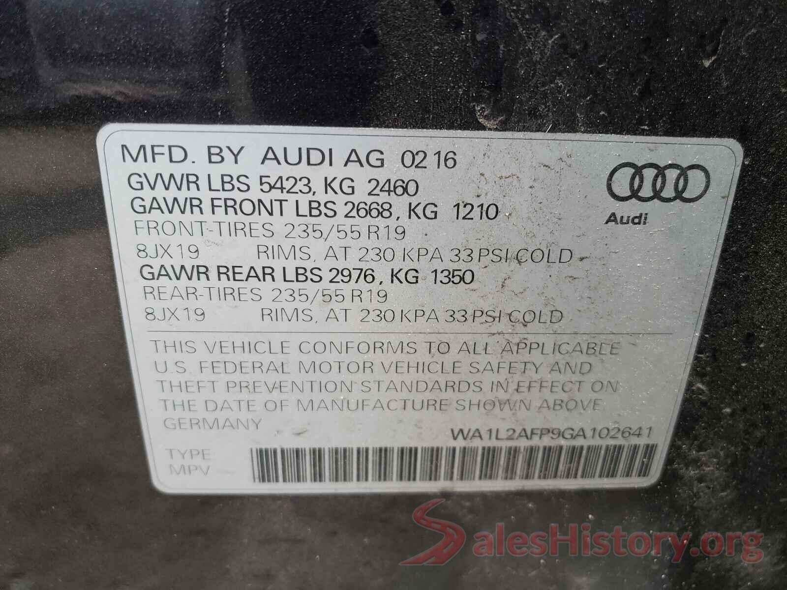 WA1L2AFP9GA102641 2016 AUDI Q5