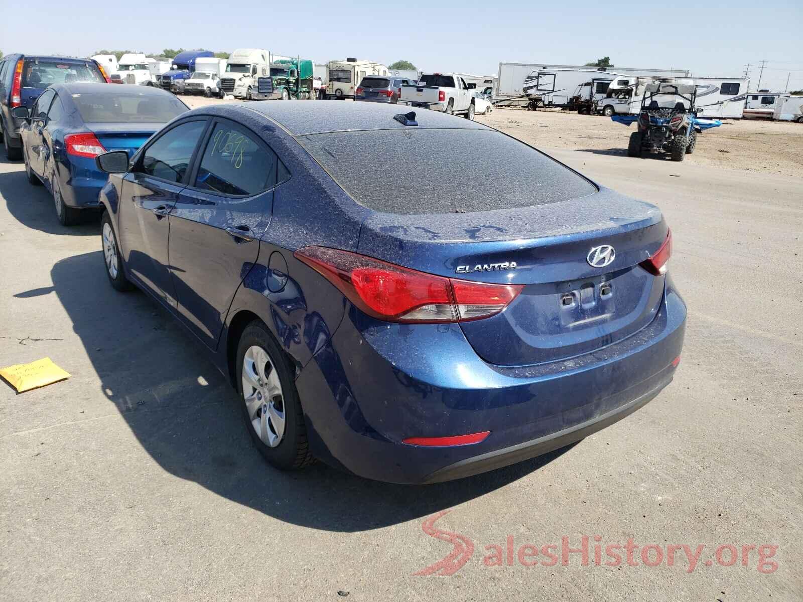 5NPDH4AE9GH699833 2016 HYUNDAI ELANTRA