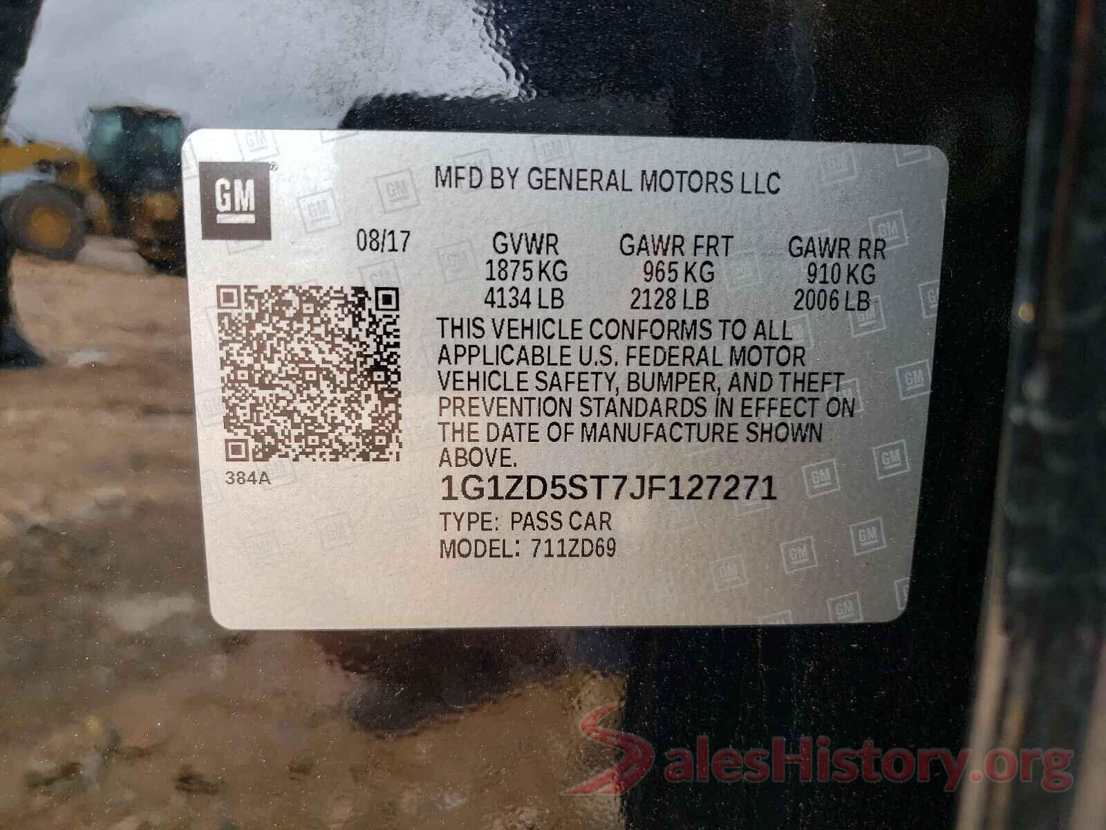 1G1ZD5ST7JF127271 2018 CHEVROLET MALIBU