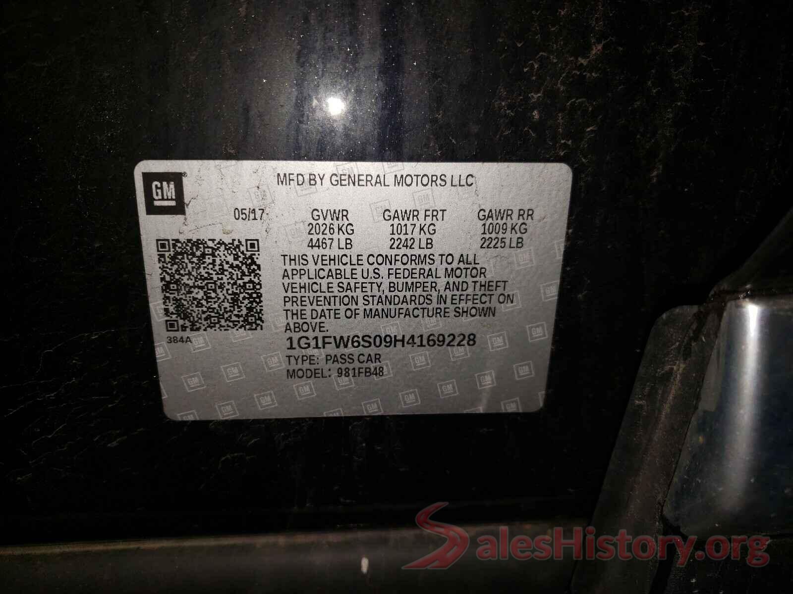 1G1FW6S09H4169228 2017 CHEVROLET BOLT