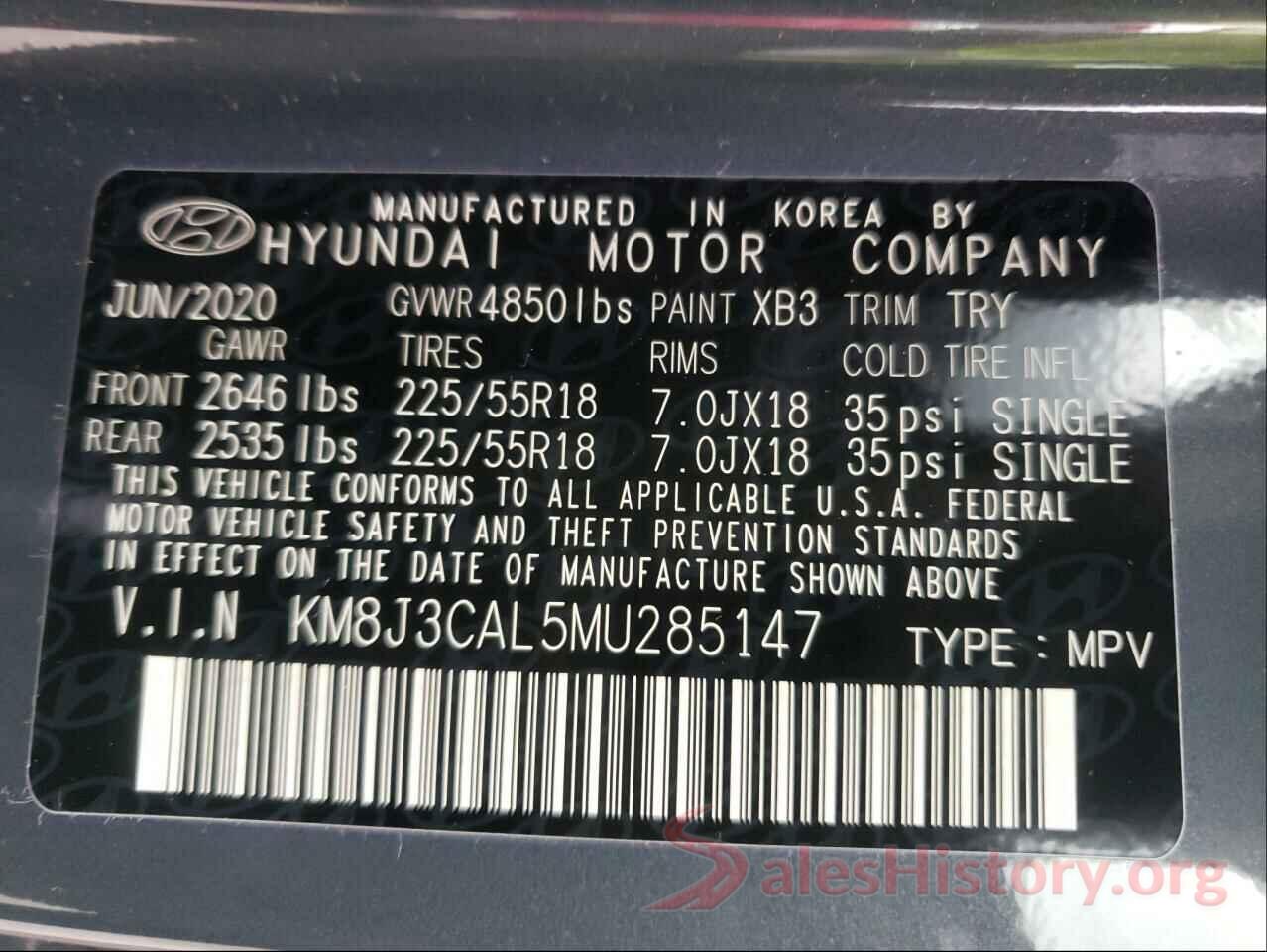 KM8J3CAL5MU285147 2021 HYUNDAI TUCSON