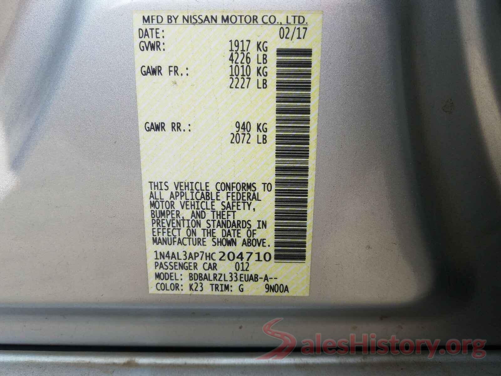 1N4AL3AP7HC204710 2017 NISSAN ALTIMA