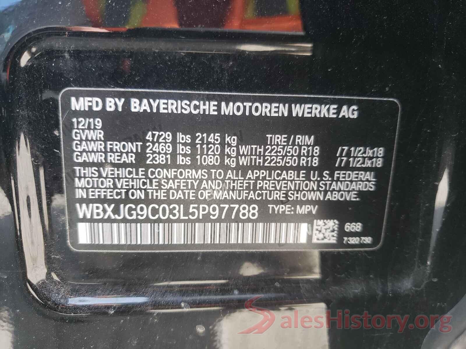 WBXJG9C03L5P97788 2020 BMW X1