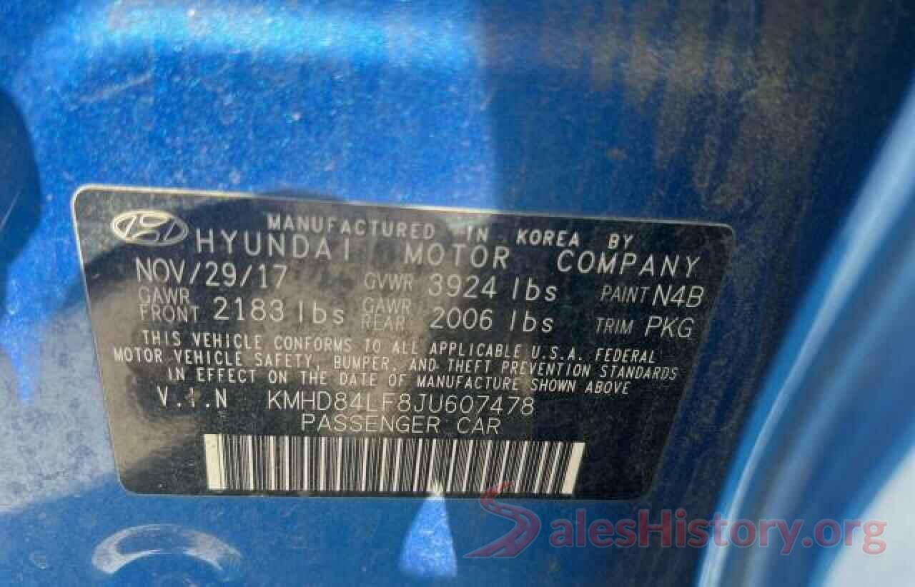 KMHD84LF8JU607478 2018 HYUNDAI ELANTRA