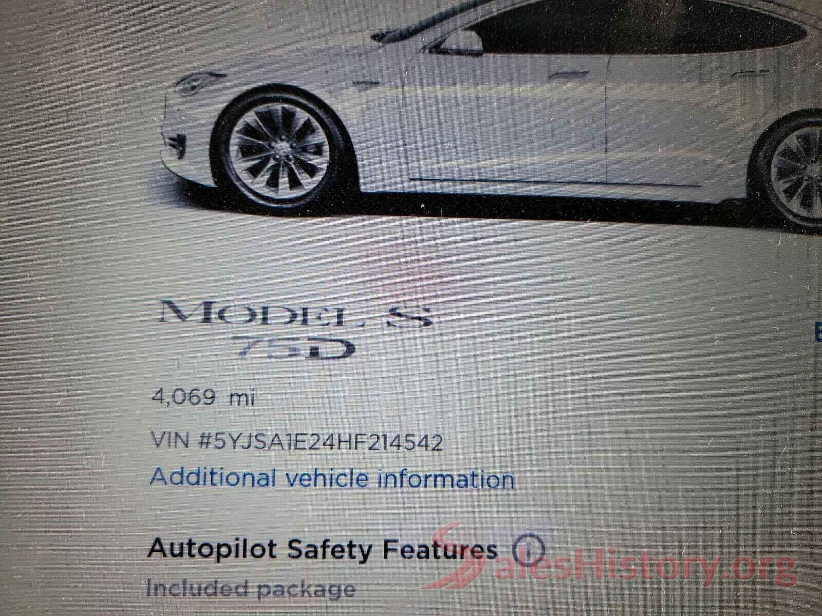 5YJSA1E24HF214542 2017 TESLA MODEL S