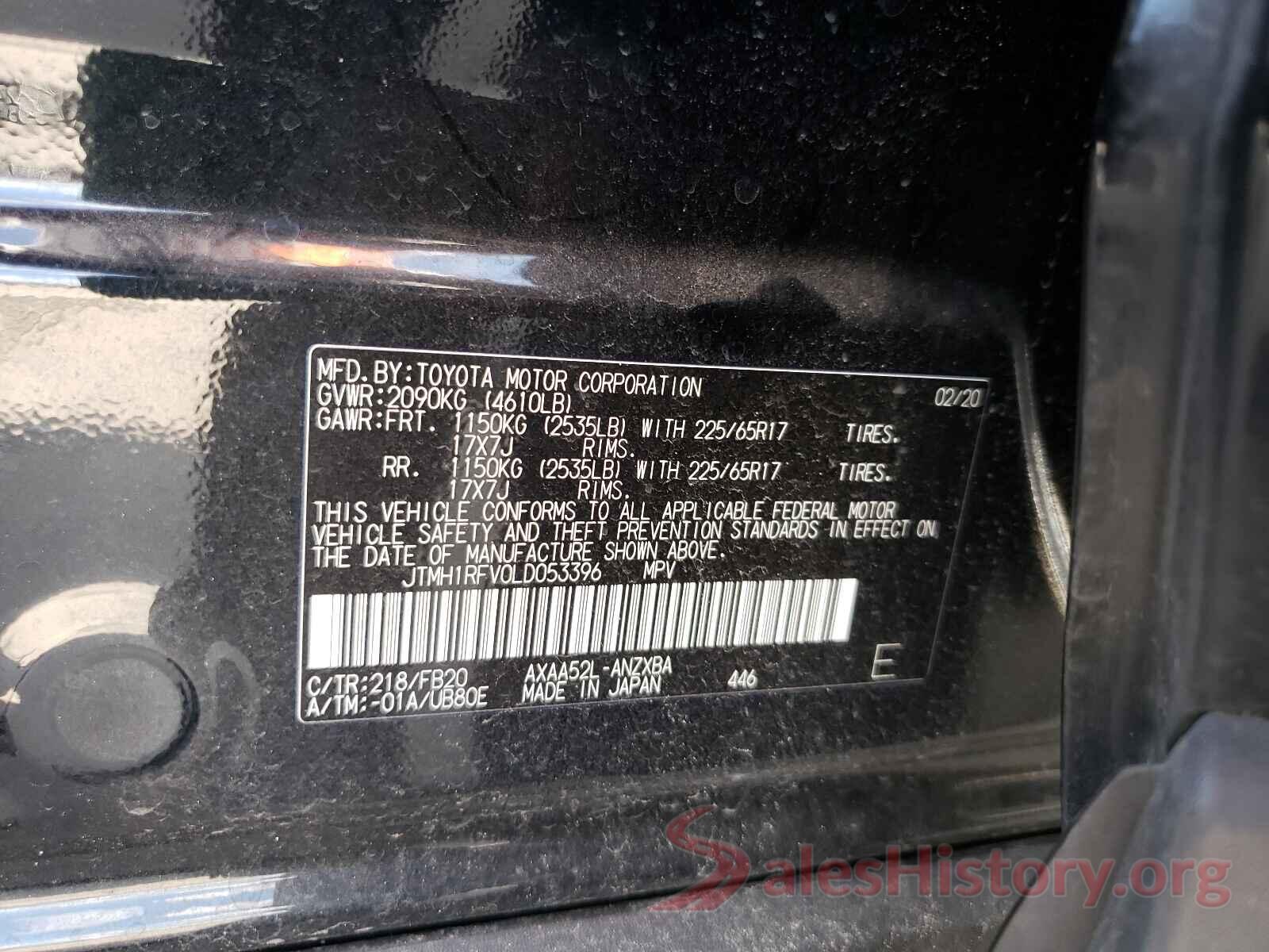 JTMH1RFV0LD053396 2020 TOYOTA RAV4