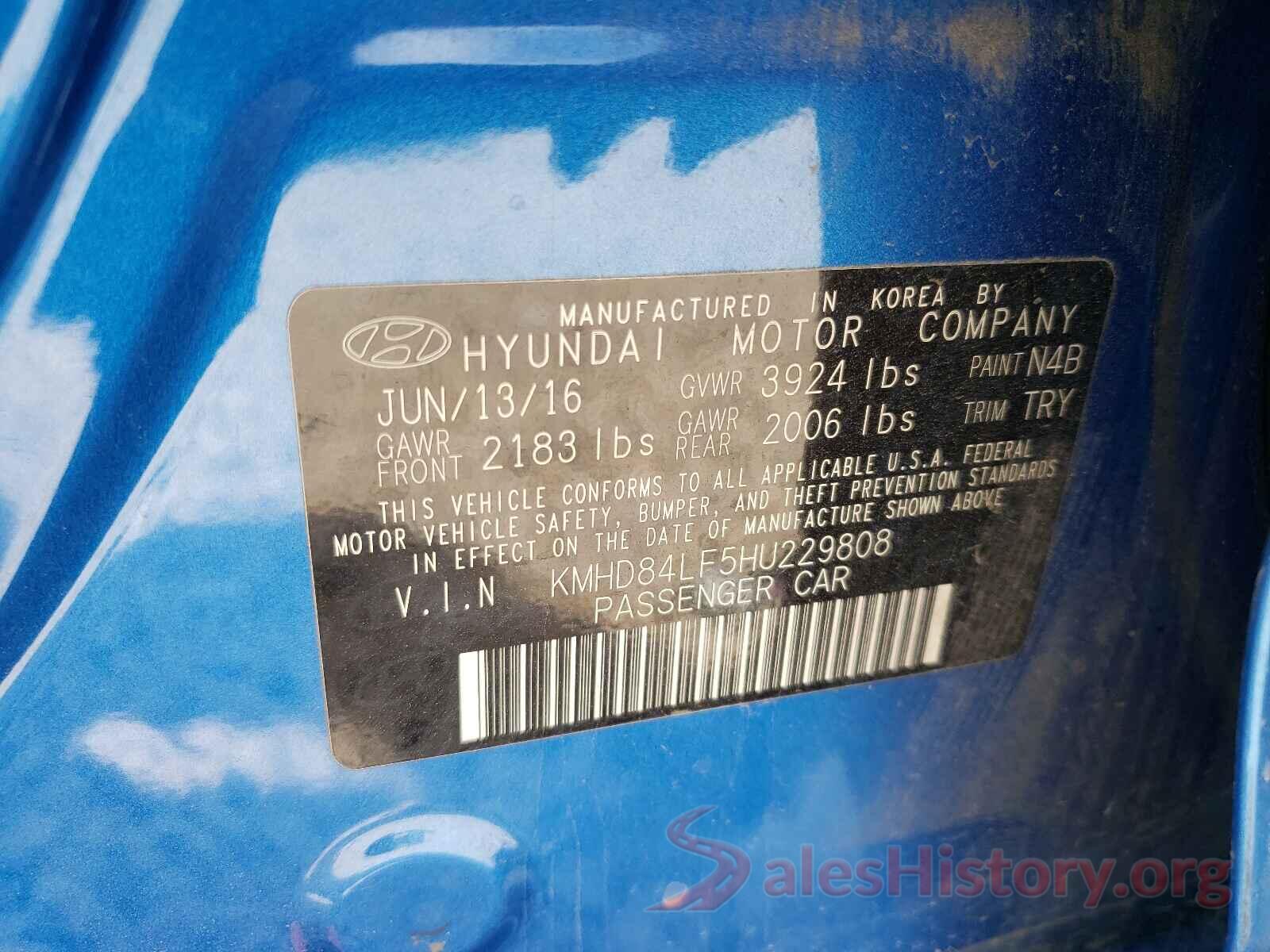 KMHD84LF5HU229808 2017 HYUNDAI ELANTRA