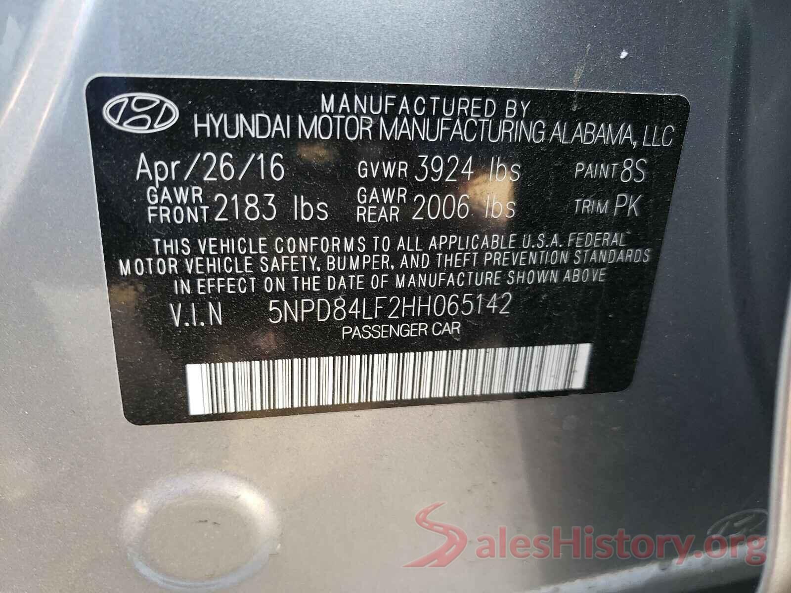 5NPD84LF2HH065142 2017 HYUNDAI ELANTRA