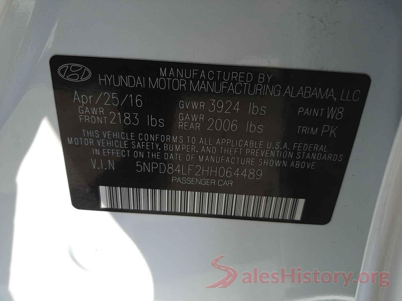 5NPD84LF2HH064489 2017 HYUNDAI ELANTRA