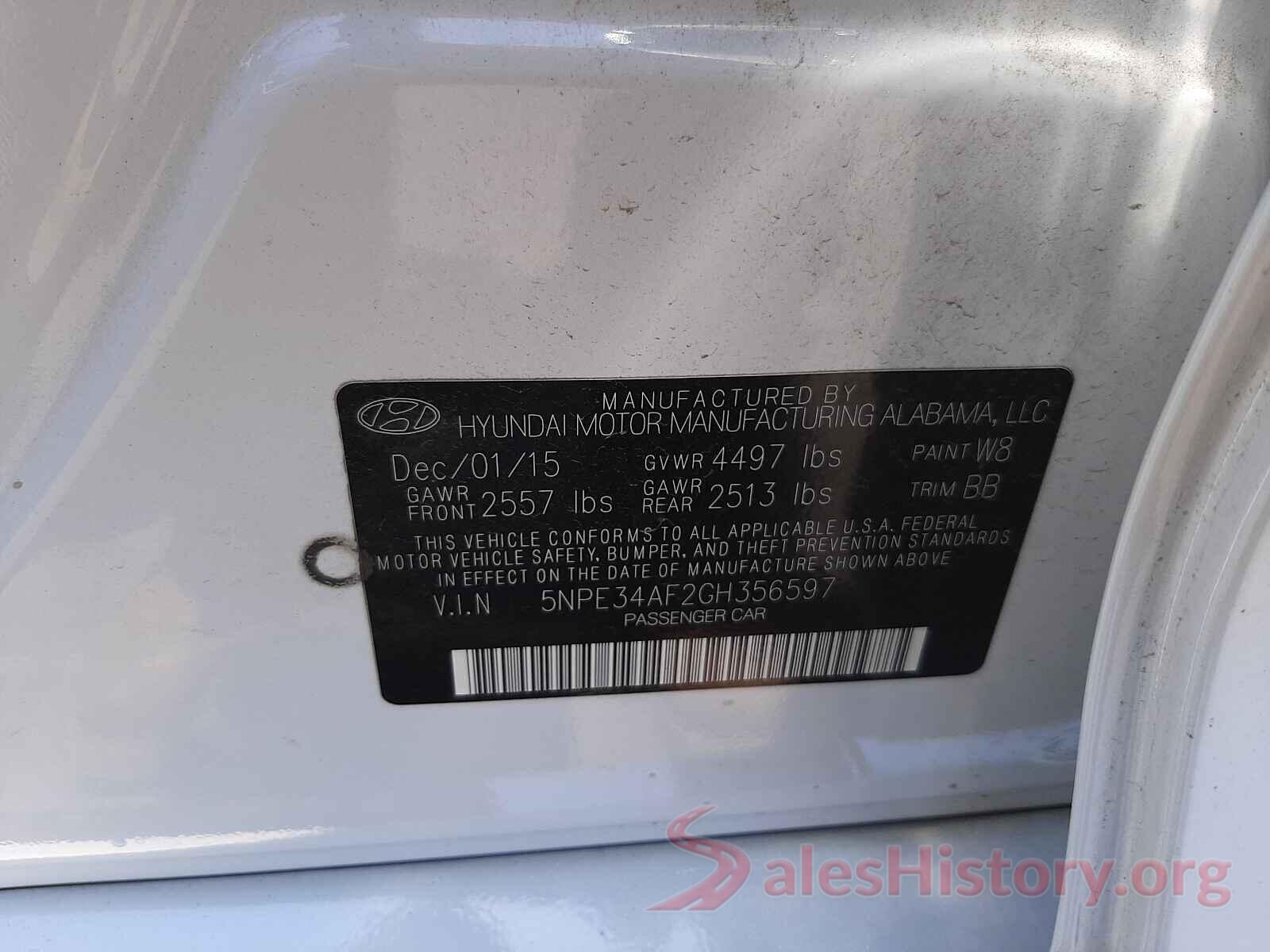 5NPE34AF2GH356597 2016 HYUNDAI SONATA